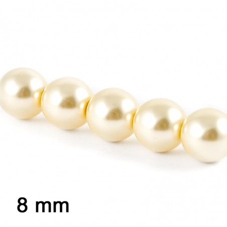 Voskové perle 8 mm - smetanová 10 ks